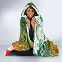 Kanaka Maoli Hawaii Flag Day Hooded Blanket Vibrant Frangipani LT7 - Polynesian Pride