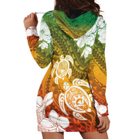 Kanaka Maoli Hawaii Flag Day Hoodie Dress Vibrant Frangipani LT7 - Polynesian Pride