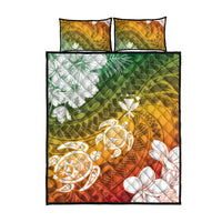 Kanaka Maoli Hawaii Flag Day Quilt Bed Set Vibrant Frangipani