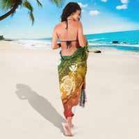 Kanaka Maoli Hawaii Flag Day Sarong Vibrant Frangipani