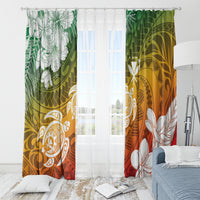 Kanaka Maoli Hawaii Flag Day Window Curtain Vibrant Frangipani