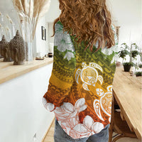 Kanaka Maoli Hawaii Flag Day Women Casual Shirt Vibrant Frangipani LT7 - Polynesian Pride