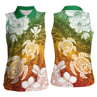 Kanaka Maoli Hawaii Flag Day Women Sleeveless Polo Shirt Vibrant Frangipani LT7 - Polynesian Pride