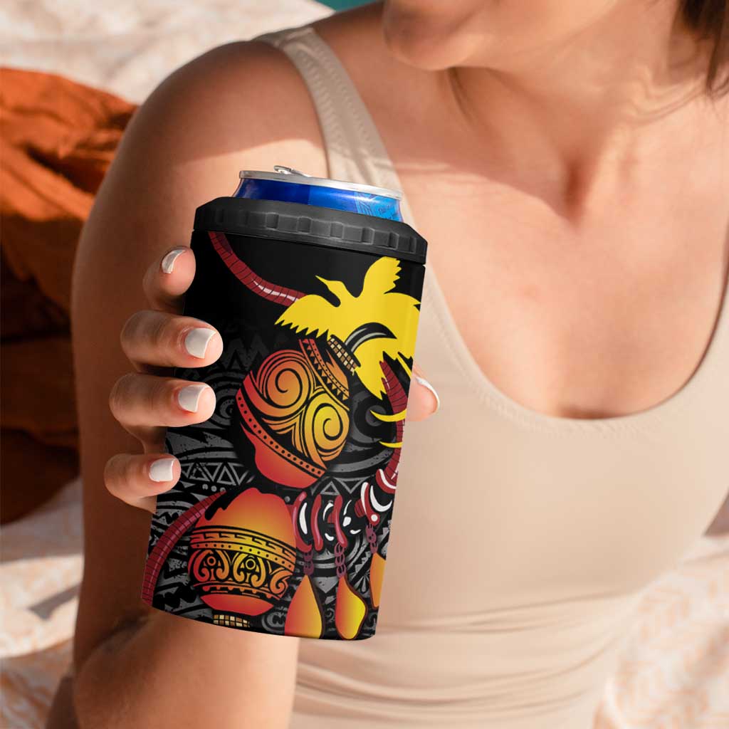 Personalized Papua New Guinea Milne Bay 4 in 1 Can Cooler Tumbler Bagi Necklace Mix Lime Pot Grunge LT7 - Polynesian Pride
