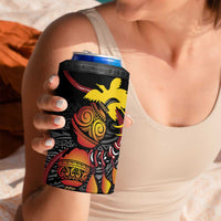 Personalized Papua New Guinea Milne Bay 4 in 1 Can Cooler Tumbler Bagi Necklace Mix Lime Pot Grunge LT7 - Polynesian Pride