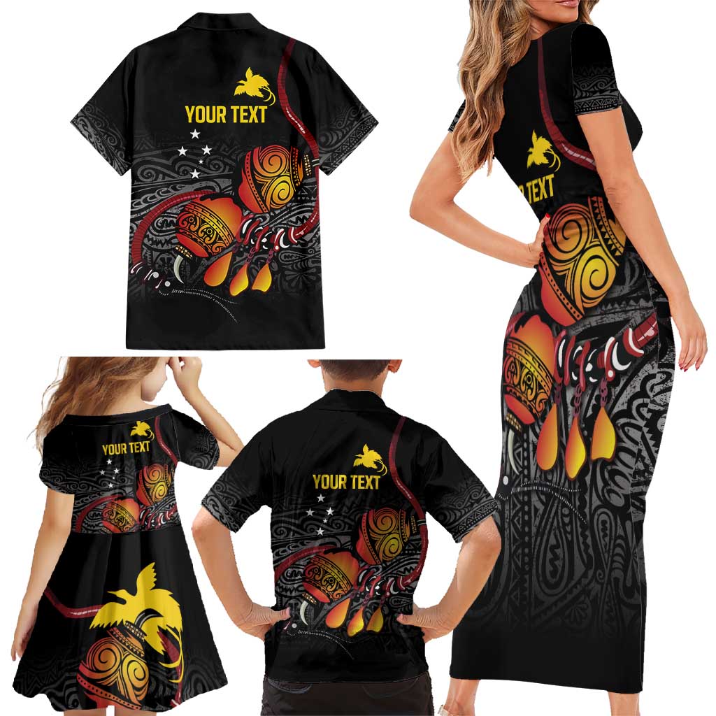 Personalized Papua New Guinea Milne Bay Family Matching Short Sleeve Bodycon Dress and Hawaiian Shirt Bagi Necklace Mix Lime Pot Grunge LT7 - Polynesian Pride
