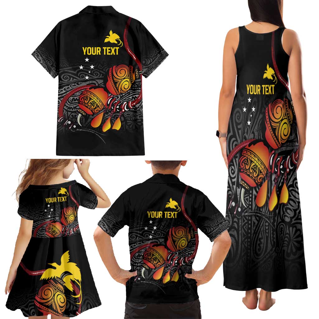 Personalized Papua New Guinea Milne Bay Family Matching Tank Maxi Dress and Hawaiian Shirt Bagi Necklace Mix Lime Pot Grunge LT7 - Polynesian Pride