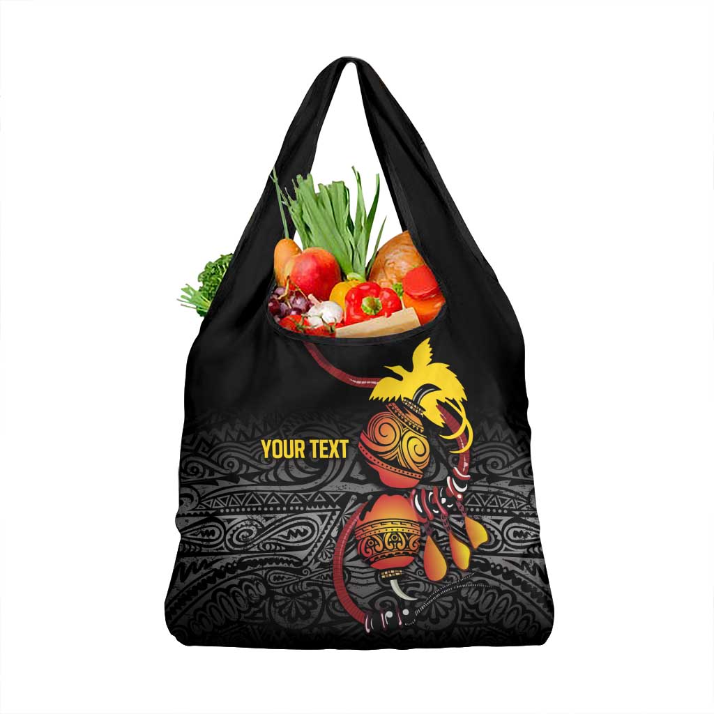 Personalized Papua New Guinea Milne Bay Grocery Bag Bagi Necklace Mix Lime Pot Grunge