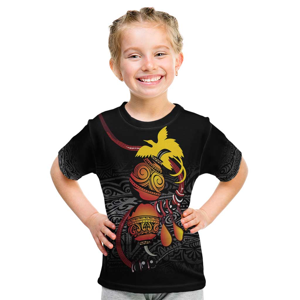 Personalized Papua New Guinea Milne Bay Kid T Shirt Bagi Necklace Mix Lime Pot Grunge
