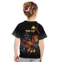 Personalized Papua New Guinea Milne Bay Kid T Shirt Bagi Necklace Mix Lime Pot Grunge