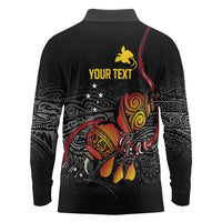 Personalized Papua New Guinea Milne Bay Long Sleeve Polo Shirt Bagi Necklace Mix Lime Pot Grunge LT7 - Polynesian Pride