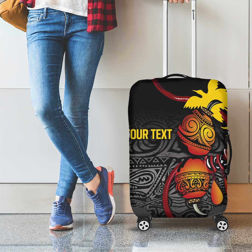 Personalized Papua New Guinea Milne Bay Luggage Cover Bagi Necklace Mix Lime Pot Grunge