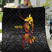 Personalized Papua New Guinea Milne Bay Quilt Bagi Necklace Mix Lime Pot Grunge LT7 Black - Polynesian Pride