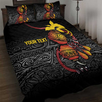 Personalized Papua New Guinea Milne Bay Quilt Bed Set Bagi Necklace Mix Lime Pot Grunge LT7 Black - Polynesian Pride