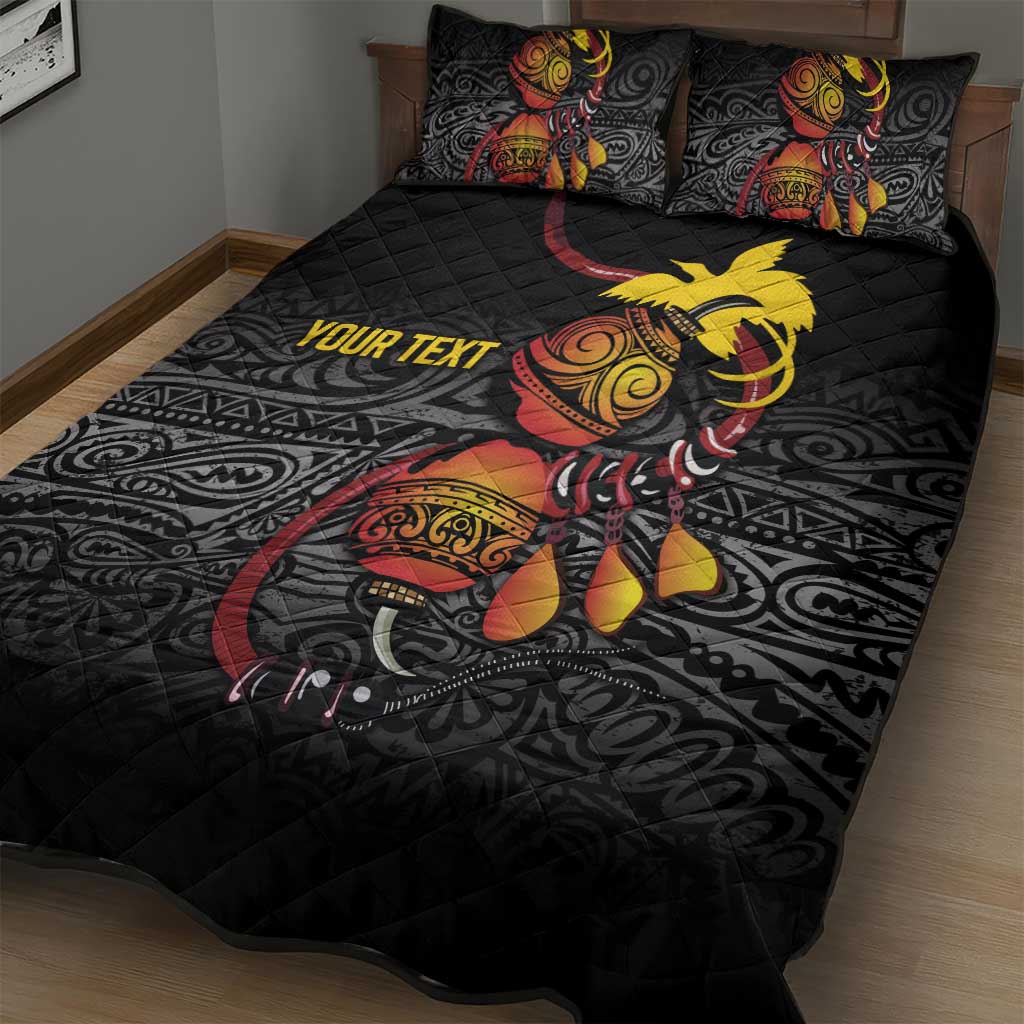 Personalized Papua New Guinea Milne Bay Quilt Bed Set Bagi Necklace Mix Lime Pot Grunge LT7 - Polynesian Pride