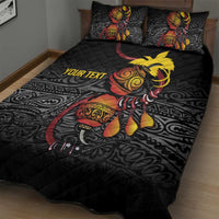 Personalized Papua New Guinea Milne Bay Quilt Bed Set Bagi Necklace Mix Lime Pot Grunge LT7 - Polynesian Pride