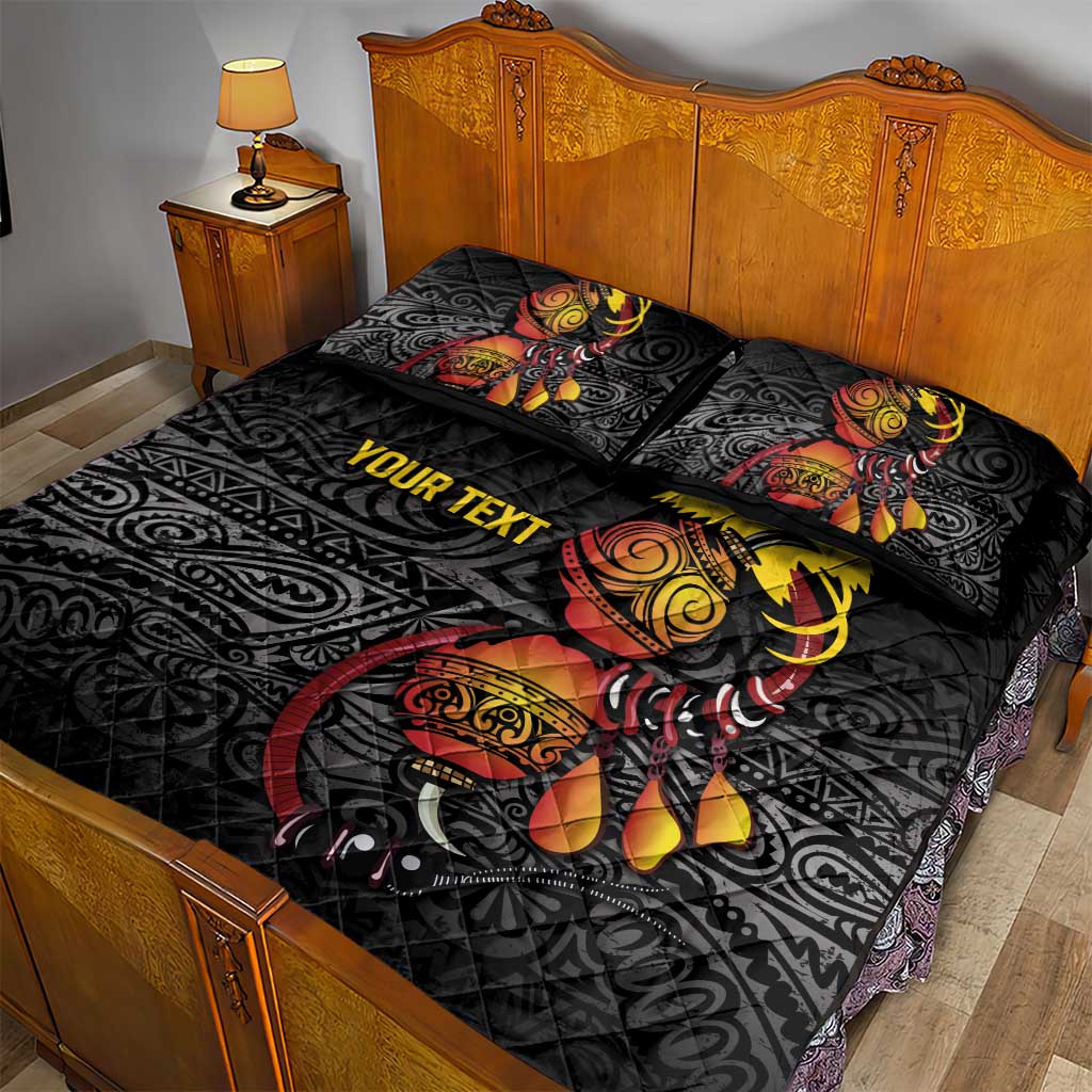 Personalized Papua New Guinea Milne Bay Quilt Bed Set Bagi Necklace Mix Lime Pot Grunge LT7 - Polynesian Pride
