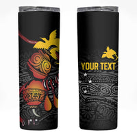 Personalized Papua New Guinea Milne Bay Skinny Tumbler Bagi Necklace Mix Lime Pot Grunge LT7 Black - Polynesian Pride