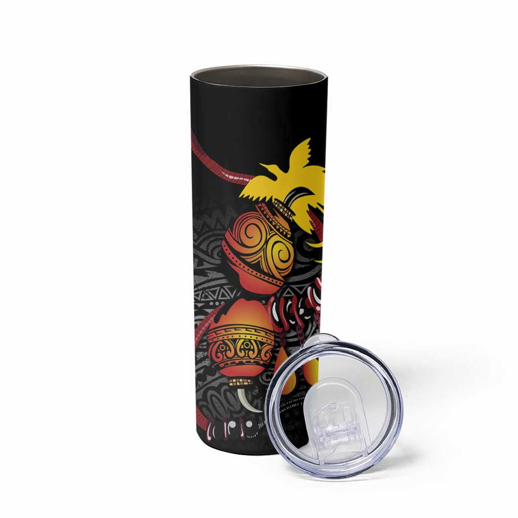 Personalized Papua New Guinea Milne Bay Skinny Tumbler Bagi Necklace Mix Lime Pot Grunge LT7 - Polynesian Pride