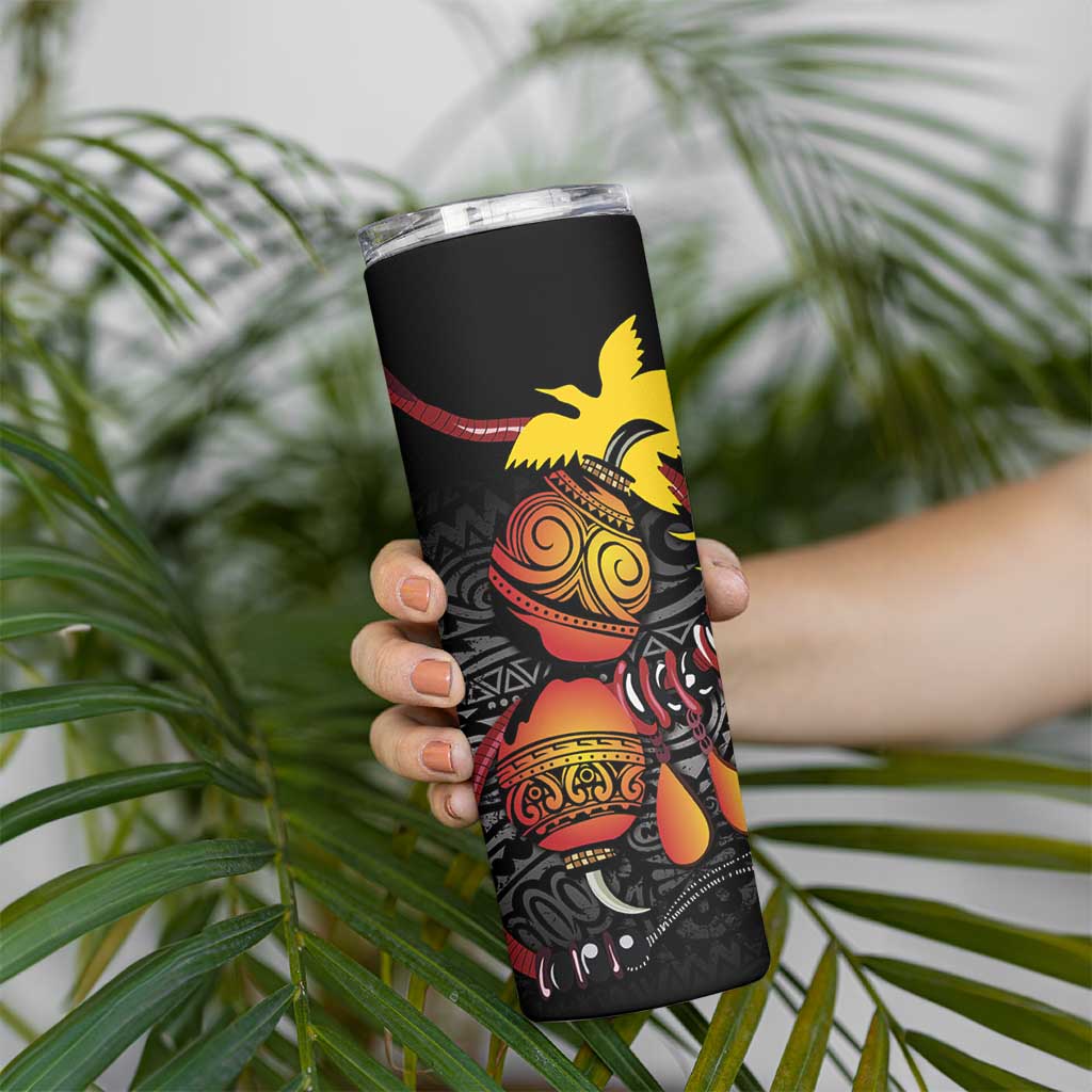 Personalized Papua New Guinea Milne Bay Skinny Tumbler Bagi Necklace Mix Lime Pot Grunge LT7 - Polynesian Pride
