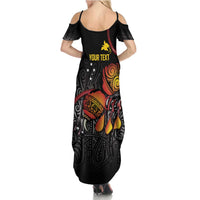 Personalized Papua New Guinea Milne Bay Summer Maxi Dress Bagi Necklace Mix Lime Pot Grunge