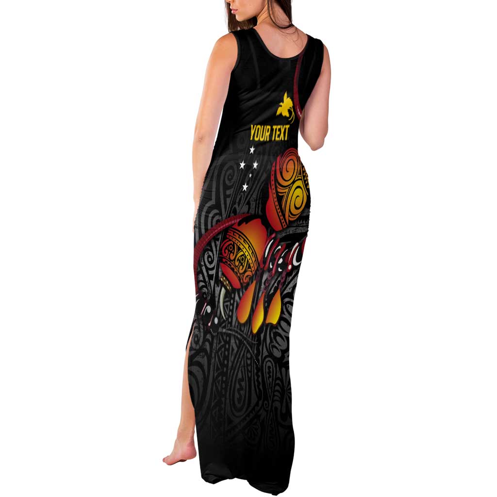 Personalized Papua New Guinea Milne Bay Tank Maxi Dress Bagi Necklace Mix Lime Pot Grunge