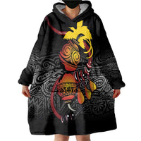 Personalized Papua New Guinea Milne Bay Wearable Blanket Hoodie Bagi Necklace Mix Lime Pot Grunge LT7 - Polynesian Pride