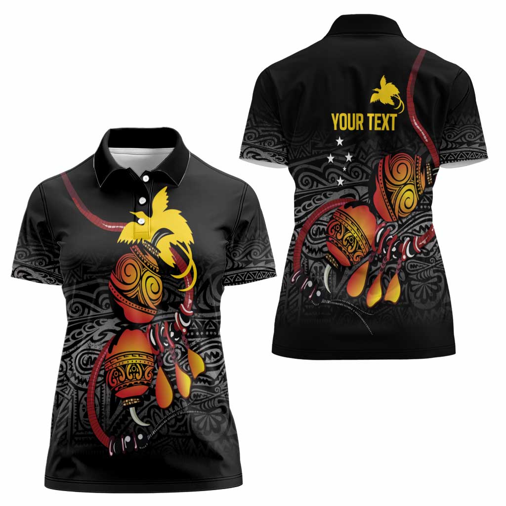Personalized Papua New Guinea Milne Bay Women Polo Shirt Bagi Necklace Mix Lime Pot Grunge