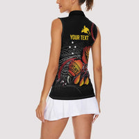Personalized Papua New Guinea Milne Bay Women Sleeveless Polo Shirt Bagi Necklace Mix Lime Pot Grunge LT7 - Polynesian Pride