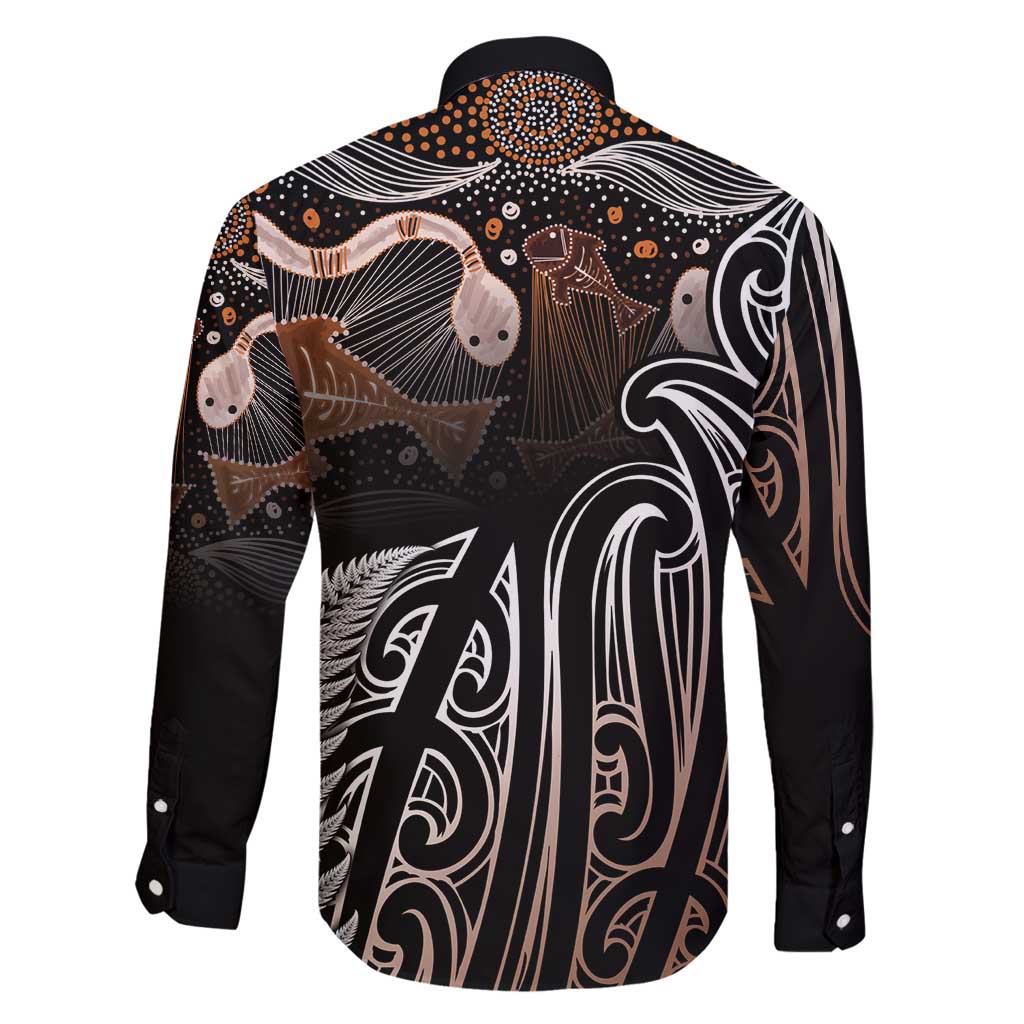Aotearoa Maori - Australia Indigenous Family Matching Mermaid Dress and Hawaiian Shirt Koiri Whakairo Mix Aboriginal Art LT7 - Polynesian Pride