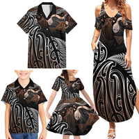 Aotearoa Maori - Australia Indigenous Family Matching Summer Maxi Dress and Hawaiian Shirt Koiri Whakairo Mix Aboriginal Art LT7 - Polynesian Pride