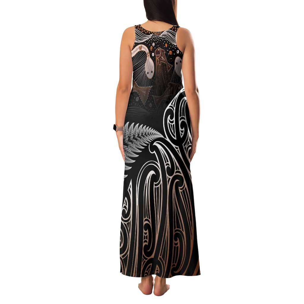 Aotearoa Maori - Australia Indigenous Family Matching Tank Maxi Dress and Hawaiian Shirt Koiri Whakairo Mix Aboriginal Art LT7 - Polynesian Pride