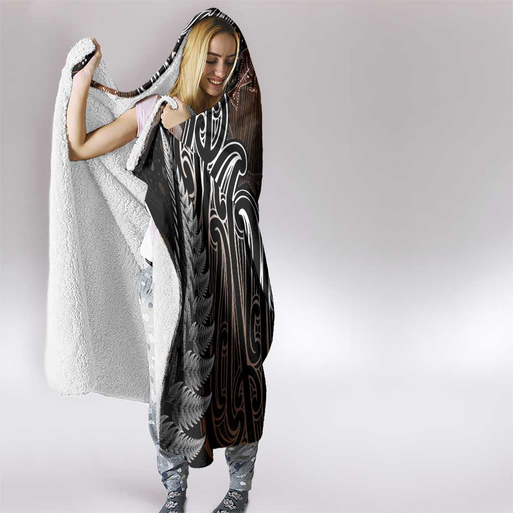 Aotearoa Maori - Australia Indigenous Hooded Blanket Koiri Whakairo Mix Aboriginal Art - Polynesian Pride