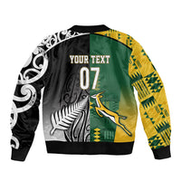 Custom Rugby South Africa New Zealand Greatest Rivals Bomber Jacket Tribal Motifs LT7 - Polynesian Pride