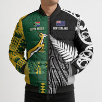 Custom Rugby South Africa New Zealand Greatest Rivals Bomber Puffer Jacket Tribal Motifs LT7 - Polynesian Pride