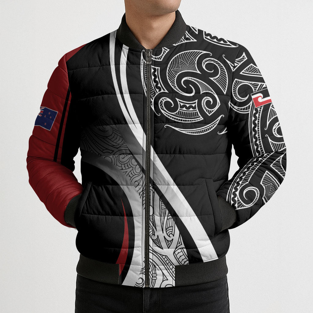 Aotearoa Maori Rugby Custom Bomber Puffer Jacket Kapa O Pango LT7 - Polynesian Pride