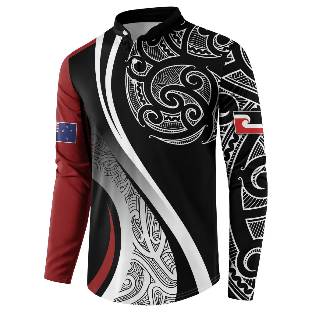 Aotearoa Maori Rugby Custom Button Sweatshirt Kapa O Pango LT7 - Polynesian Pride