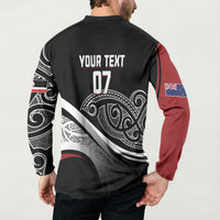 Aotearoa Maori Rugby Custom Button Sweatshirt Kapa O Pango LT7 - Polynesian Pride