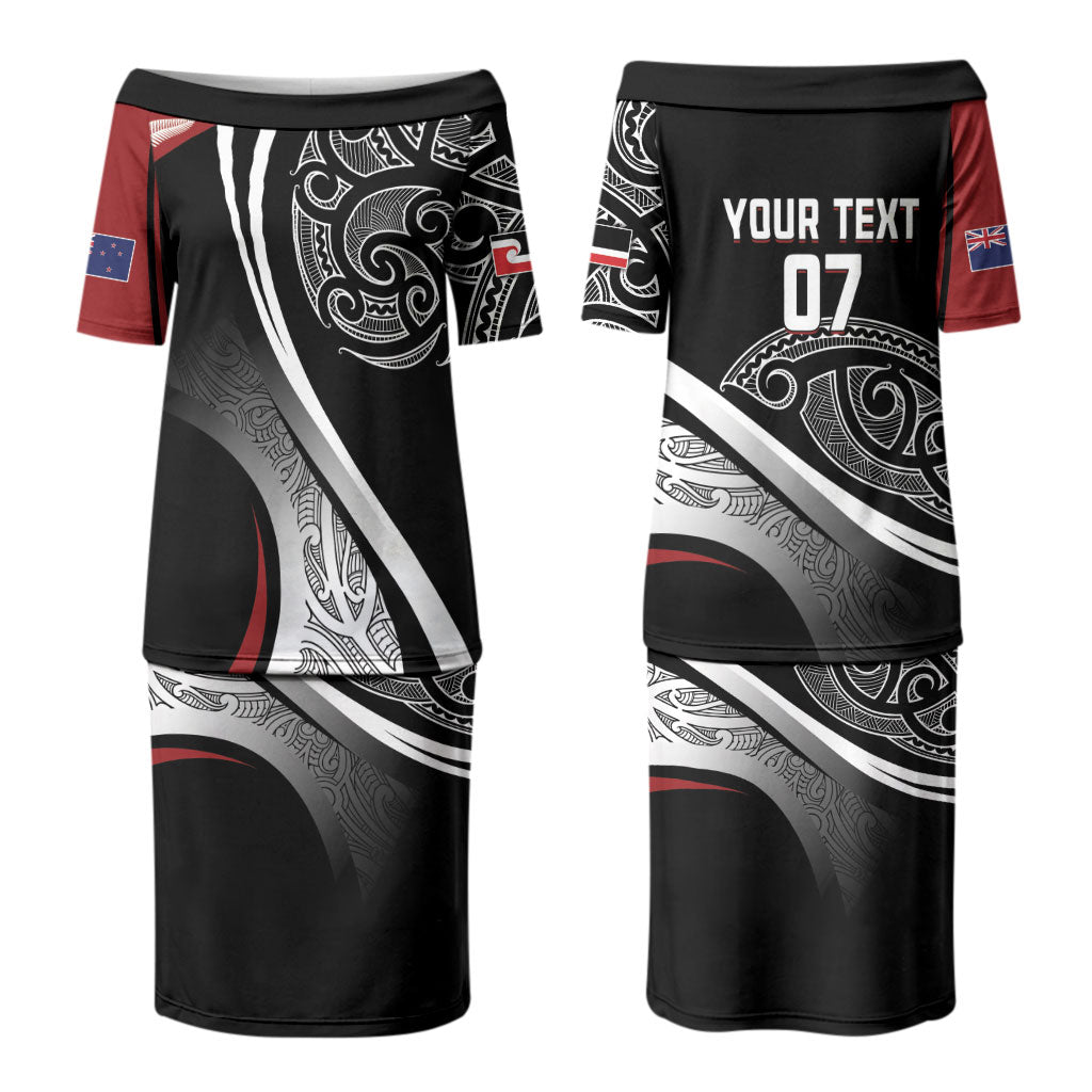 Aotearoa Maori Rugby Custom Couples Matching Puletasi and Hawaiian Shirt Kapa O Pango LT7 - Polynesian Pride