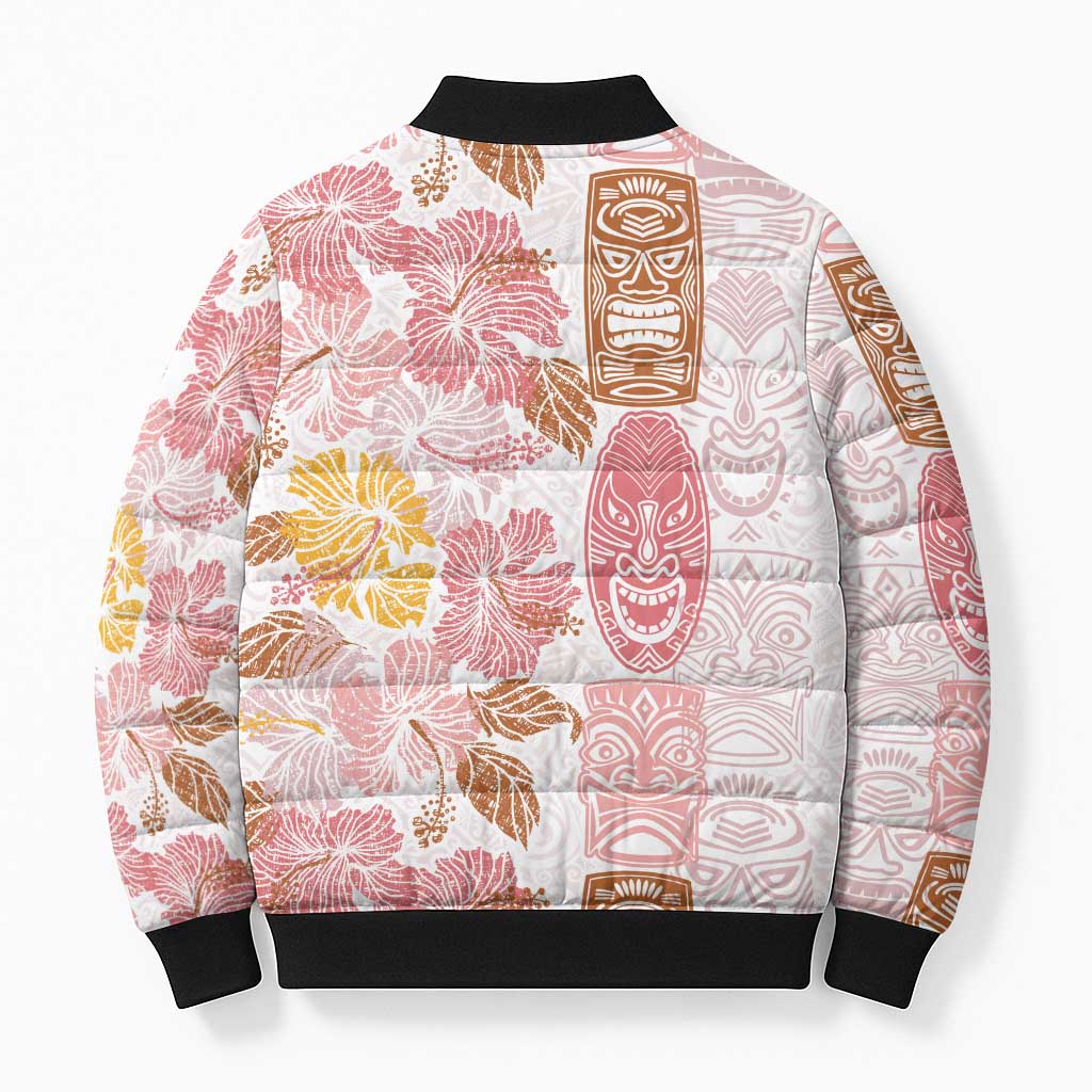 Christmas Aloha Hawaii Tiki Bomber Puffer Jacket Hibiscus Spring Colors LT7 - Polynesian Pride