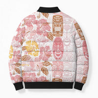 Christmas Aloha Hawaii Tiki Bomber Puffer Jacket Hibiscus Spring Colors LT7 - Polynesian Pride