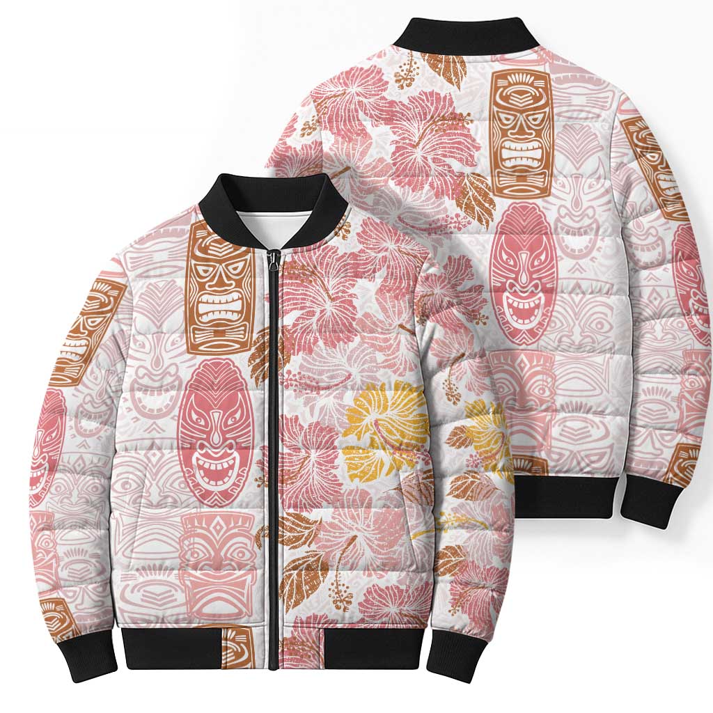Christmas Aloha Hawaii Tiki Bomber Puffer Jacket Hibiscus Spring Colors LT7 - Polynesian Pride