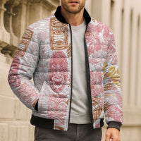 Christmas Aloha Hawaii Tiki Bomber Puffer Jacket Hibiscus Spring Colors LT7 - Polynesian Pride