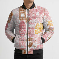Christmas Aloha Hawaii Tiki Bomber Puffer Jacket Hibiscus Spring Colors LT7 - Polynesian Pride