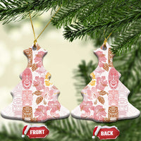 Christmas Aloha Hawaii Tiki Ceramic Ornament Hibiscus Spring Colors LT7 Christmas Tree Pink - Polynesian Pride