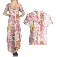 Christmas Aloha Hawaii Tiki Couples Matching Summer Maxi Dress and Hawaiian Shirt Hibiscus Spring Colors LT7 - Polynesian Pride