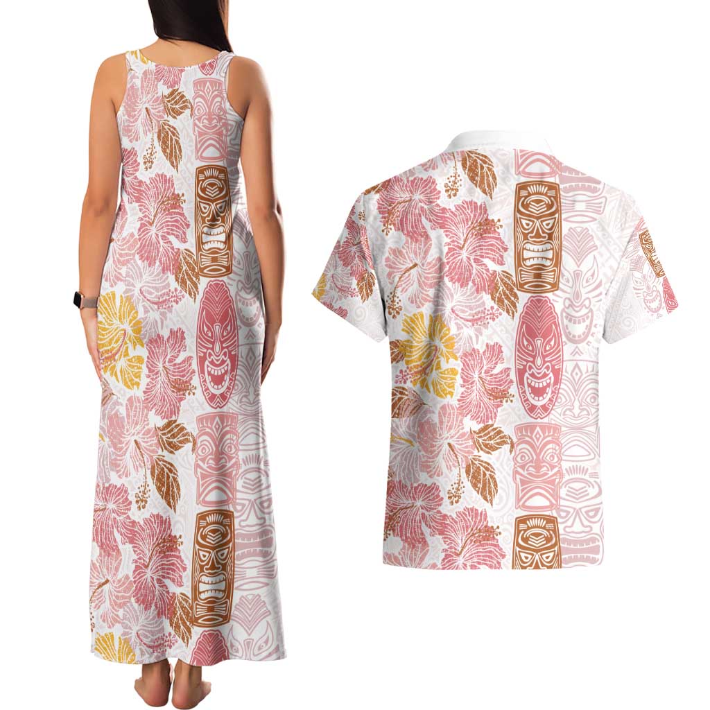 Christmas Aloha Hawaii Tiki Couples Matching Tank Maxi Dress and Hawaiian Shirt Hibiscus Spring Colors LT7 - Polynesian Pride
