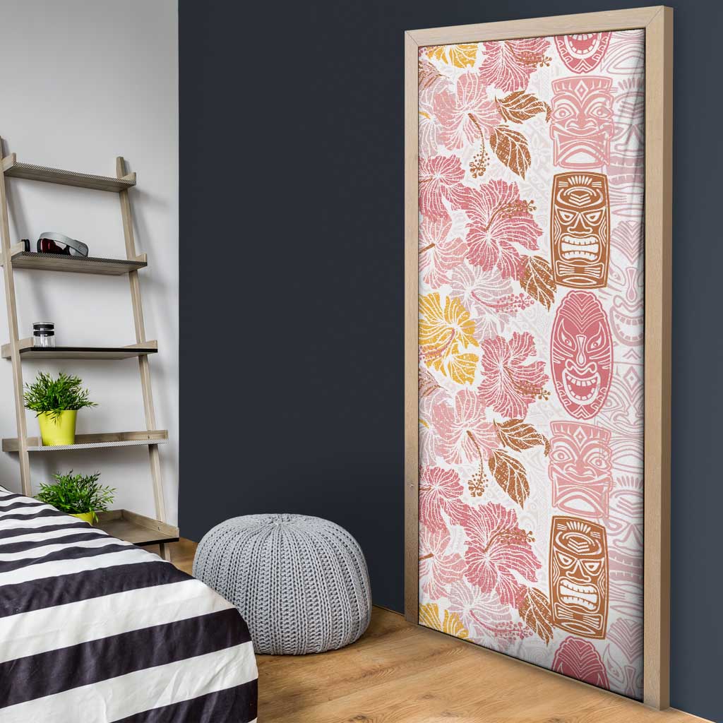 Christmas Aloha Hawaii Tiki Door Cover Hibiscus Spring Colors - Polynesian Pride