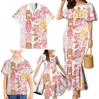 Christmas Aloha Hawaii Tiki Family Matching Mermaid Dress and Hawaiian Shirt Hibiscus Spring Colors LT7 - Polynesian Pride