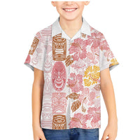 Christmas Aloha Hawaii Tiki Family Matching Mermaid Dress and Hawaiian Shirt Hibiscus Spring Colors LT7 Son's Shirt Pink - Polynesian Pride
